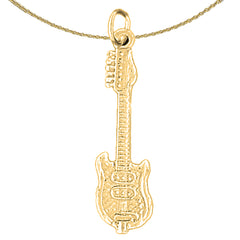 Colgante de guitarra eléctrica de oro de 14K o 18K