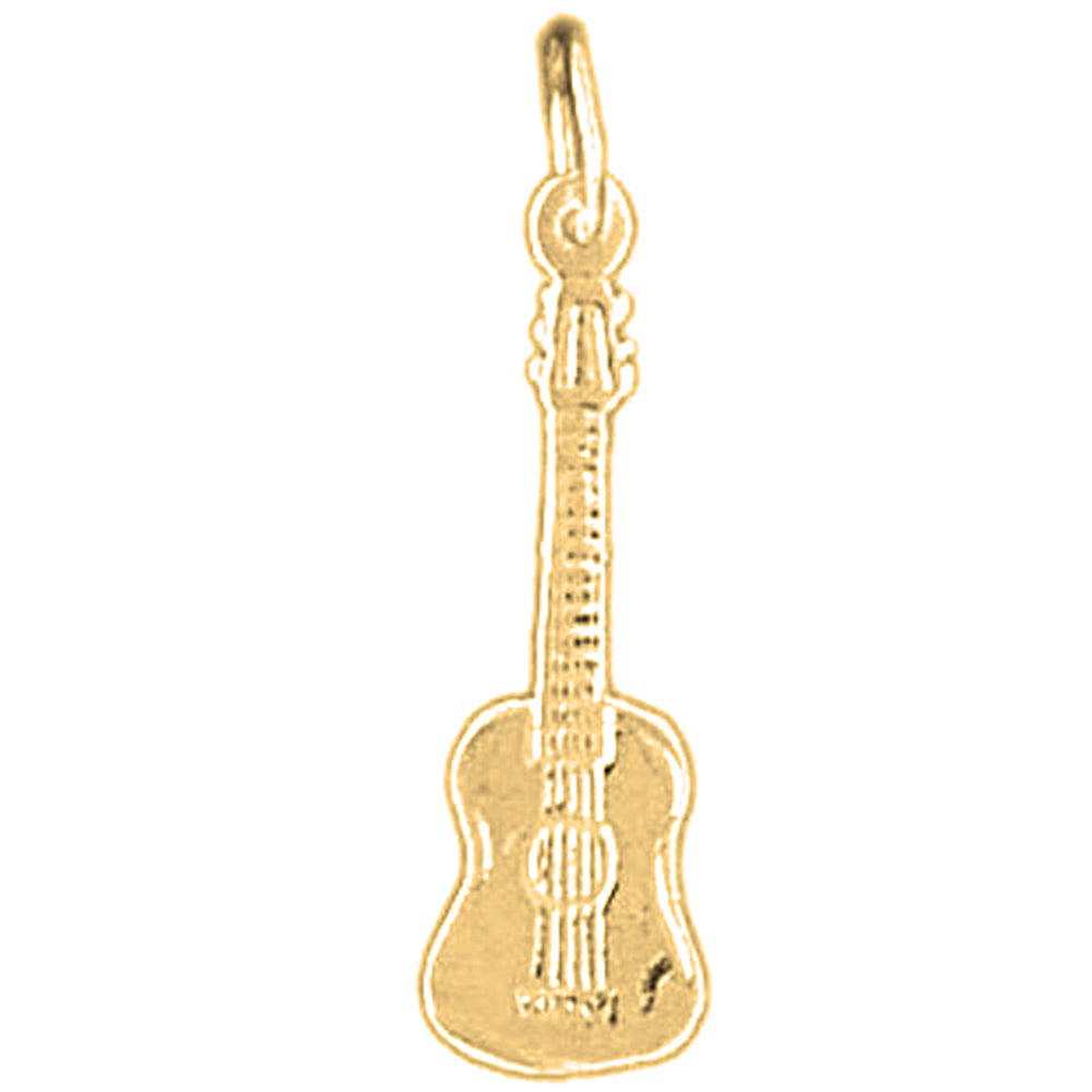 14K or 18K Gold Acoustic Guitar Pendant