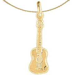 Colgante de guitarra acústica de oro de 14K o 18K