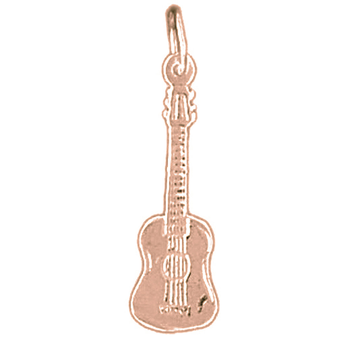 14K or 18K Gold Acoustic Guitar Pendant