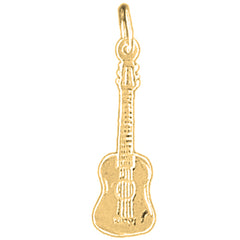 14K or 18K Gold Acoustic Guitar Pendant