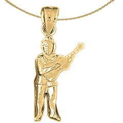 Colgante Guitarrista de Oro de 14K o 18K