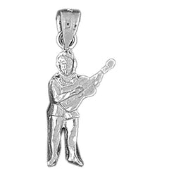 14K or 18K Gold Guitarist Pendant