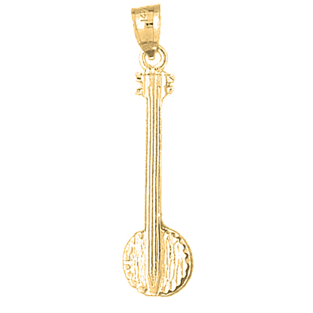 14K or 18K Gold Banjo Pendant