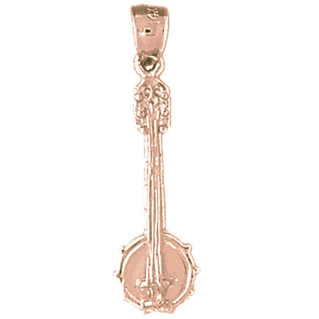 14K or 18K Gold Banjo Pendant