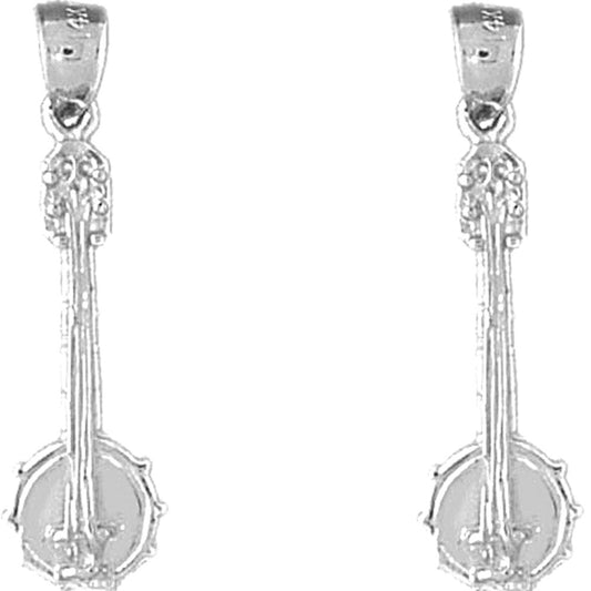 Sterling Silver 33mm Banjo Earrings