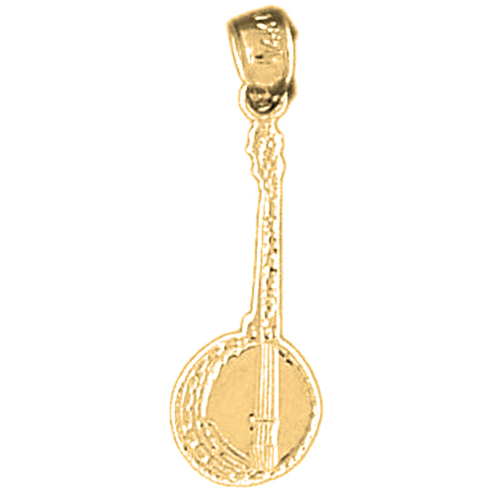 14K or 18K Gold Banjo Pendant