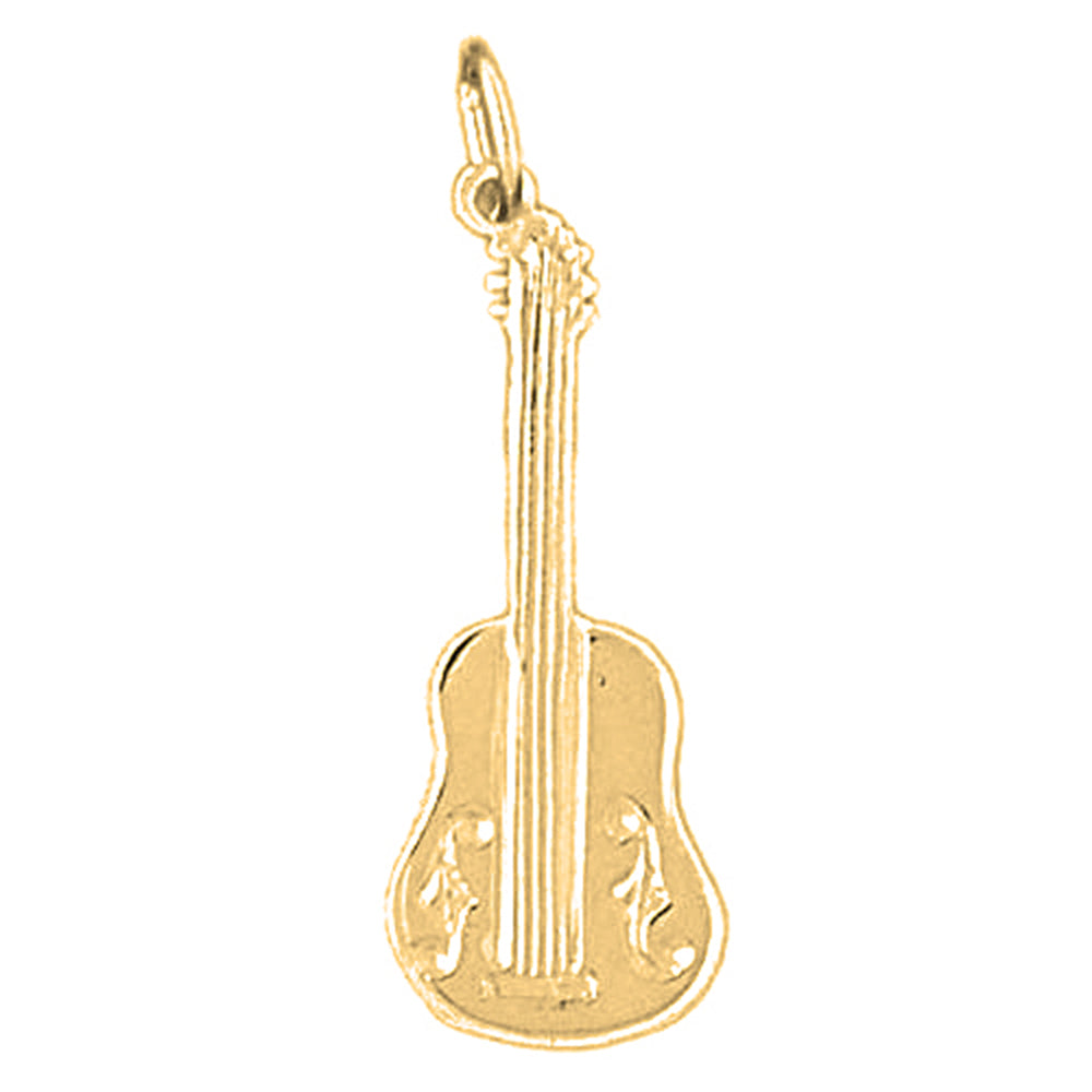 14K or 18K Gold Acoustic Guitar Pendant