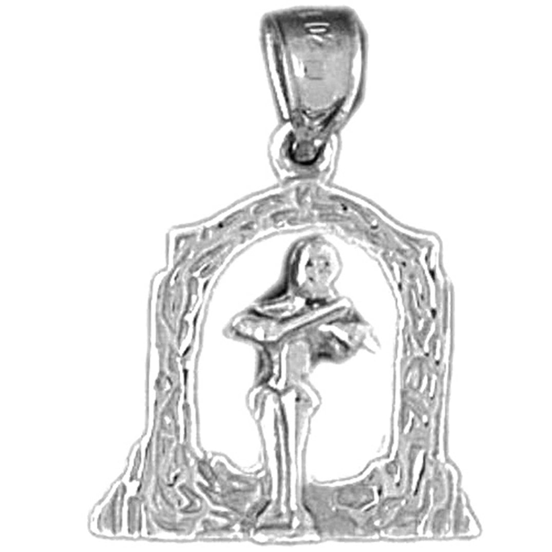 14K or 18K Gold Angel Playing Violin Pendant