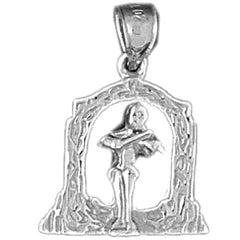 14K or 18K Gold Angel Playing Violin Pendant