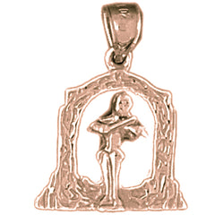 14K or 18K Gold Angel Playing Violin Pendant