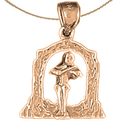 14K or 18K Gold Angel Playing Violin Pendant