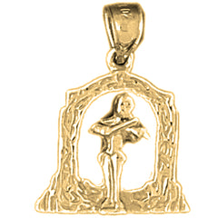 14K or 18K Gold Angel Playing Violin Pendant