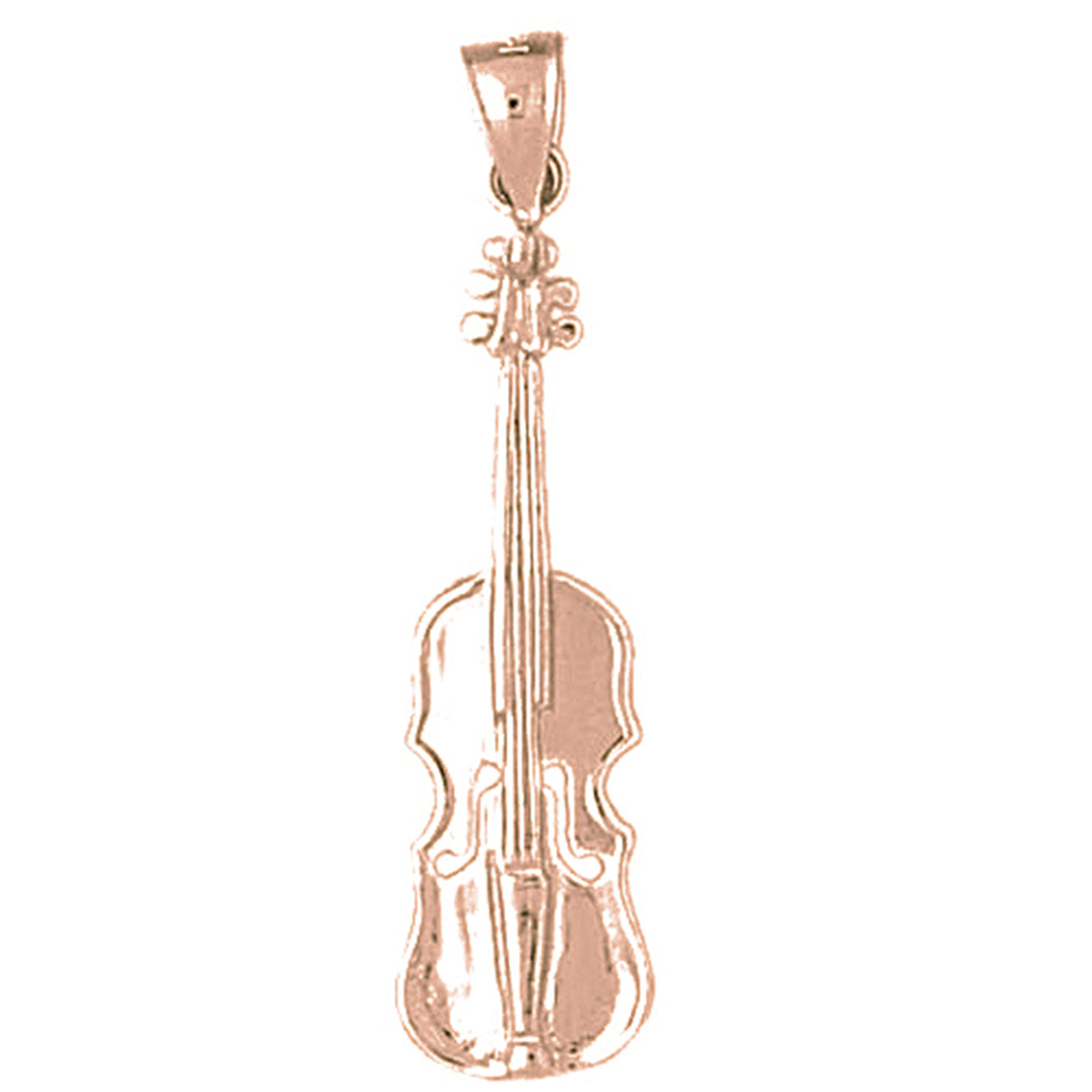 10K, 14K or 18K Gold Violin, Viola Pendant