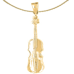 Colgante de violín y viola de oro de 10 quilates, 14 quilates o 18 quilates