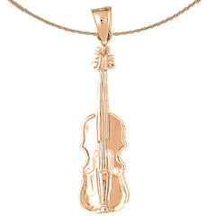 10K, 14K or 18K Gold Violin, Viola Pendant