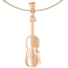 10K, 14K oder 18K Gold Violine, Viola Anhänger