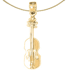 10K, 14K oder 18K Gold Violine, Viola Anhänger