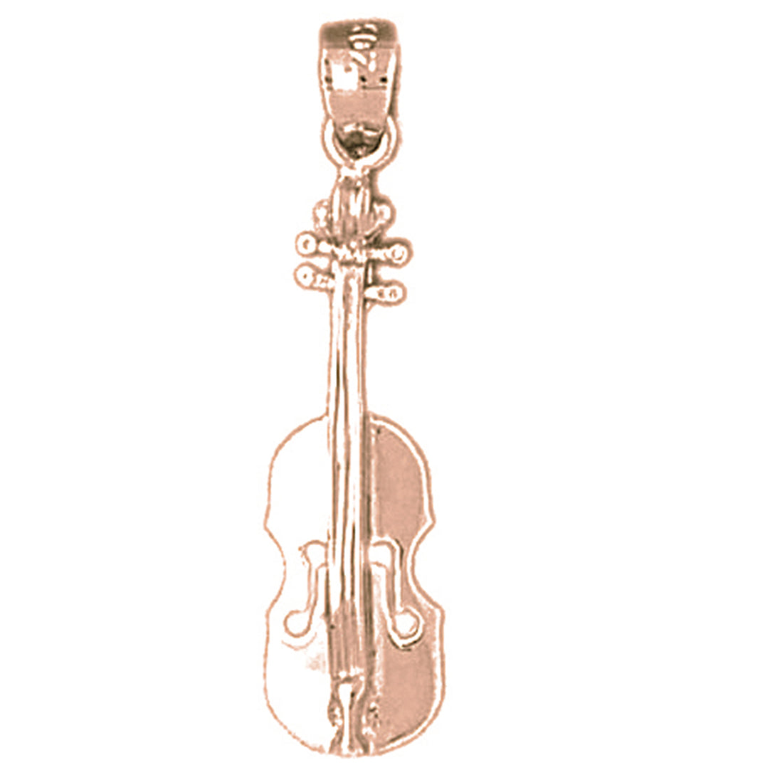 10K, 14K or 18K Gold Violin, Viola Pendant