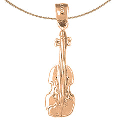 10K, 14K or 18K Gold Violin, Viola Pendant