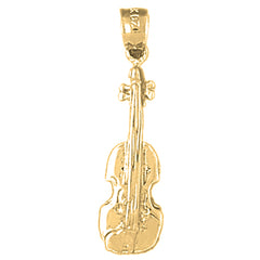 10K, 14K or 18K Gold Violin, Viola Pendant