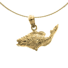 14K oder 18K Gold Bass Anhänger