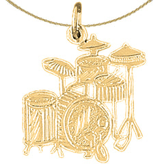 14K or 18K Gold Drums Pendant