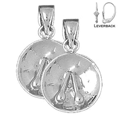 Sterling Silver 20mm Steel Drums Earrings (White or Yellow Gold Plated)