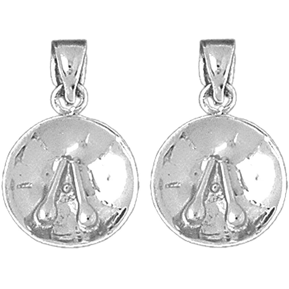 Sterling Silver 20mm Steel Drums Earrings