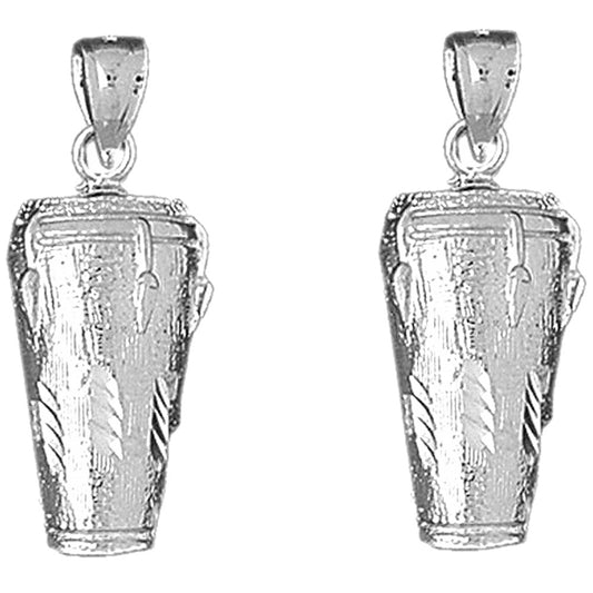 Sterling Silver 29mm Congas Earrings