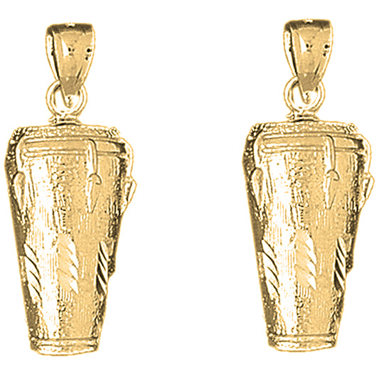 Yellow Gold-plated Silver 29mm Congas Earrings