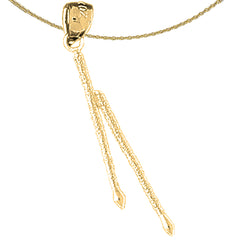 14K or 18K Gold 3D Drum Sticks Pendant