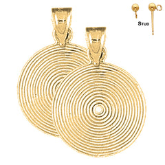 22 mm Schallplatten-Ohrringe aus Sterlingsilber (weiß- oder gelbvergoldet)