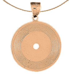 10K, 14K or 18K Gold Record Pendant