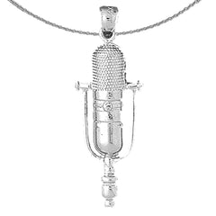 10K, 14K or 18K Gold Microphone Pendant