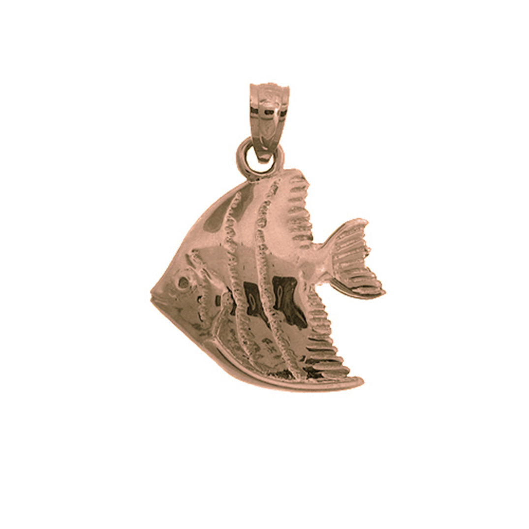 14K or 18K Gold Tropical Angelfish Pendant