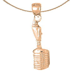 10K, 14K or 18K Gold Microphone Pendant