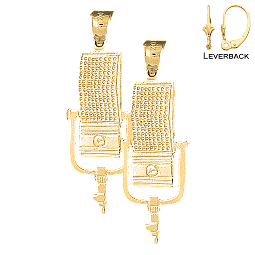 14K or 18K Gold Microphone Earrings