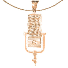 14K or 18K Gold Microphone Pendant