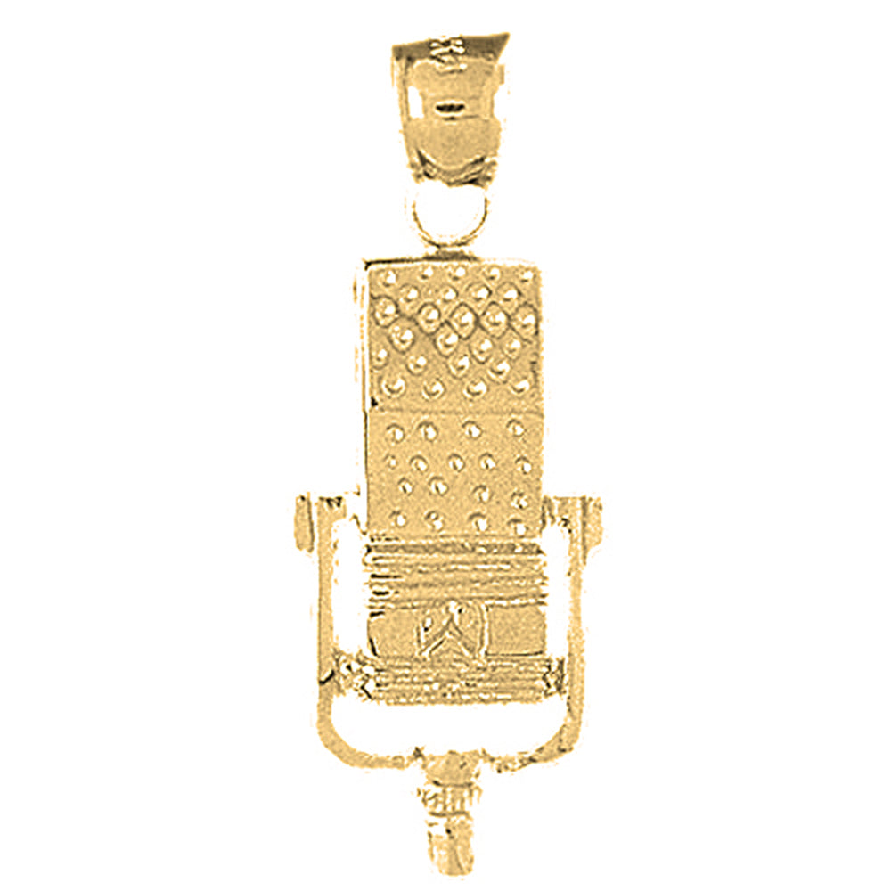 10K, 14K or 18K Gold Microphone Pendant