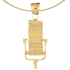 10K, 14K or 18K Gold Microphone Pendant