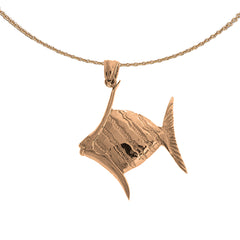 10K, 14K or 18K Gold Tropical Angelfish Pendant