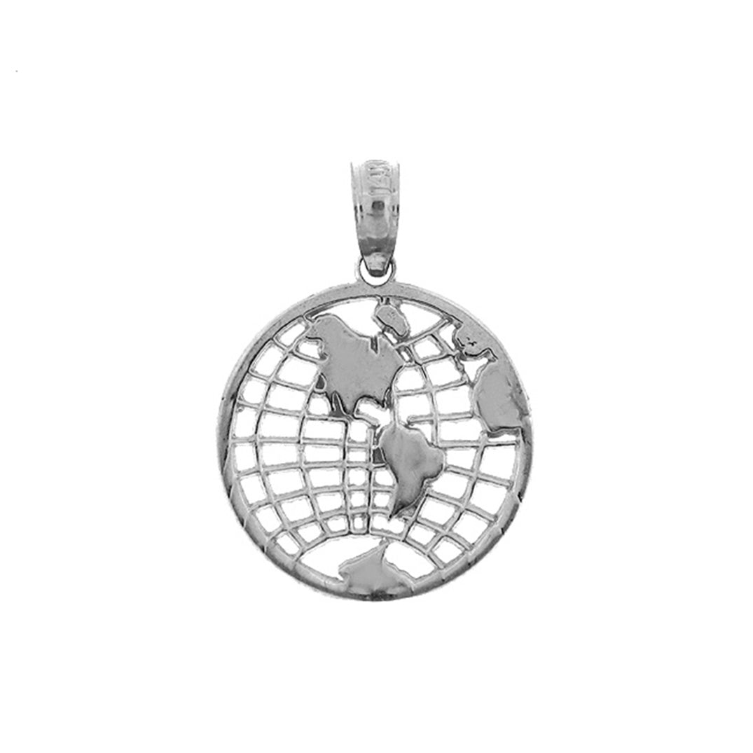 14K or 18K Gold World, Globe Pendant