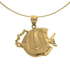 10K, 14K or 18K Gold Tropical Angelfish Pendant