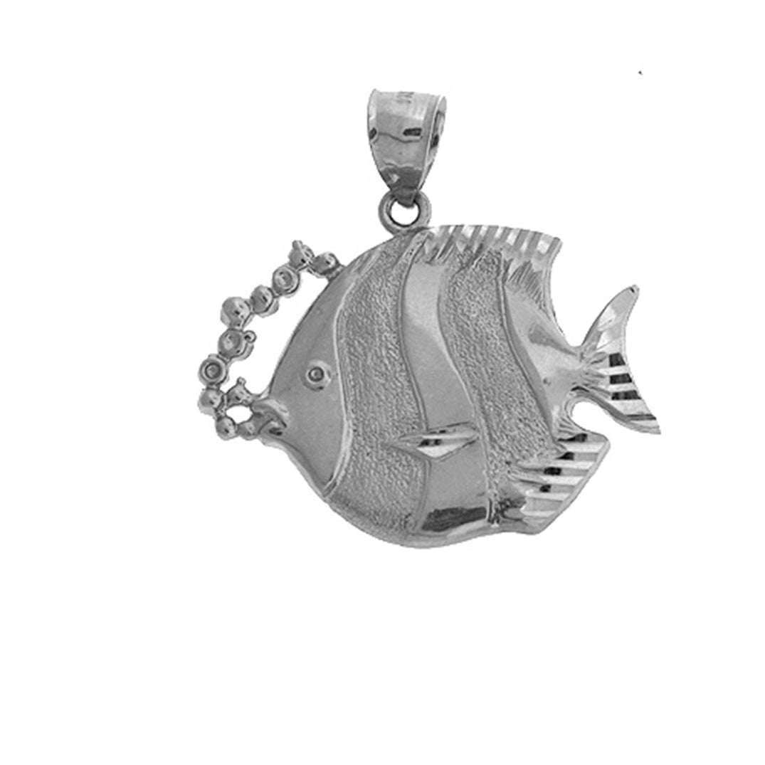 10K, 14K or 18K Gold Tropical Angelfish Pendant