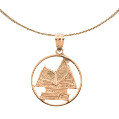 14K or 18K Gold Book Pendant