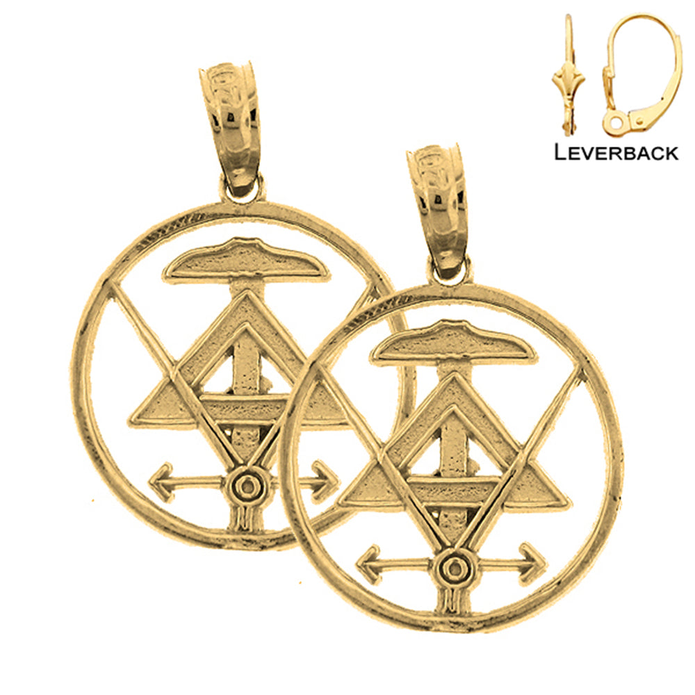 14K or 18K Gold Architecture Tools Earrings