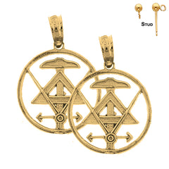 14K or 18K Gold Architecture Tools Earrings