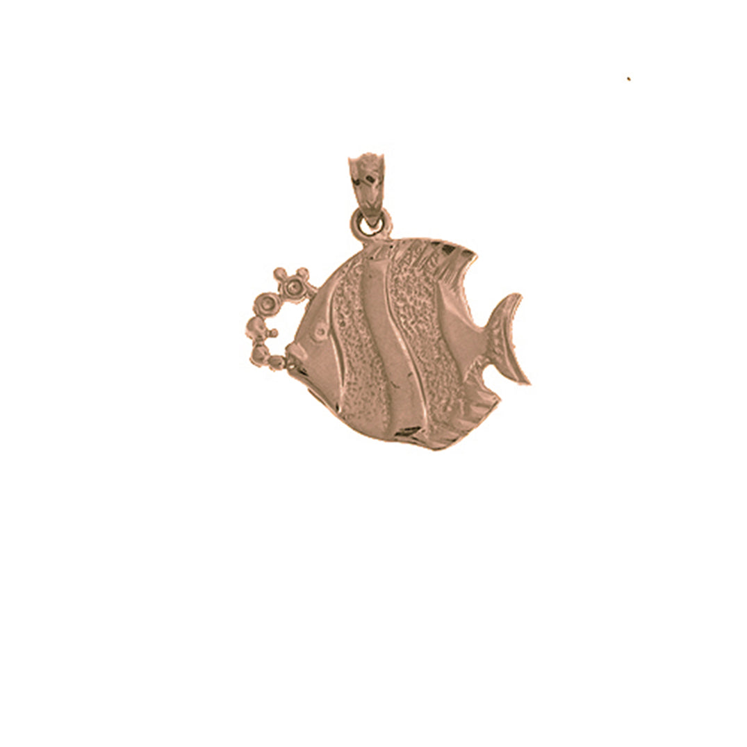 14K or 18K Gold Tropical Angelfish Pendant