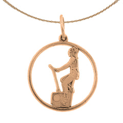 14K or 18K Gold Exercise Bike Pendant